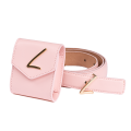 Women's Real Leather Belt with Pouch Rosé